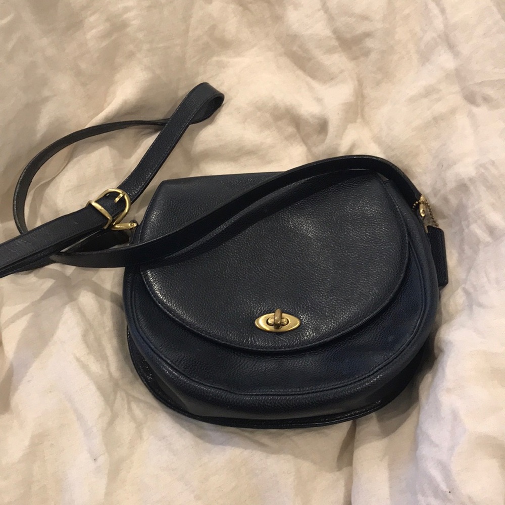 Vintage Coach Navy Blue Madison Crossbody Bag